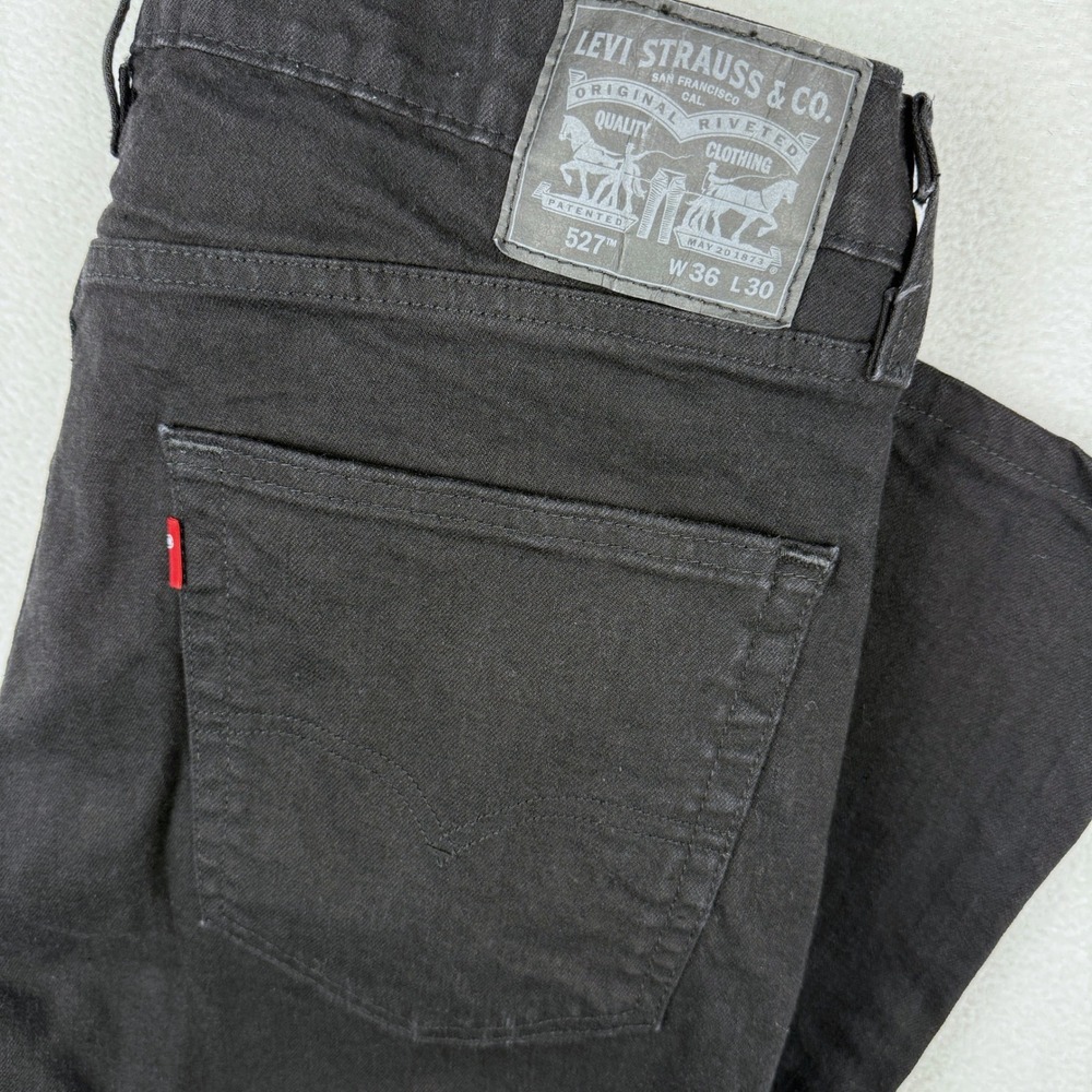 Levi's 527 Slim Bootcut Jeans Mens 36x25 Black Stretch Denim 05527-0539